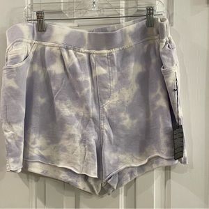 Forever 21+ Plus Size Tie Dye Sweats Short Lavender/White - 3X